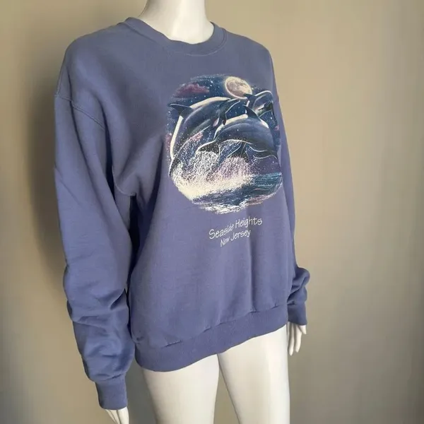 Vintage 90’s Jerzees Dolphin Sweatshirt Size M - Image 2