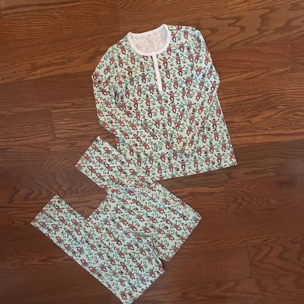 ROLLER RABBIT Women's Monkey Mas Pajamas Christmas Pajamas Size XS Matching Set - Image 2