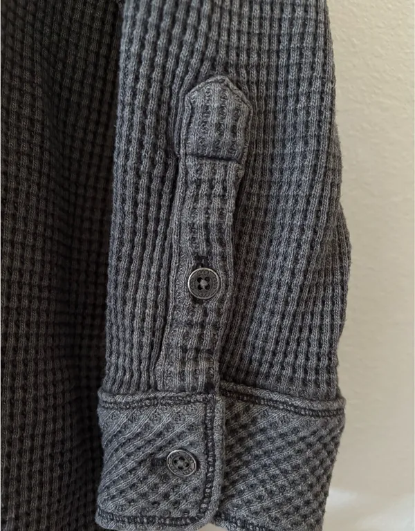 Aerie Women’s Lumberjane Waffle Knit Shacket Button-Up Shirt Dark Grey XS - Image 5