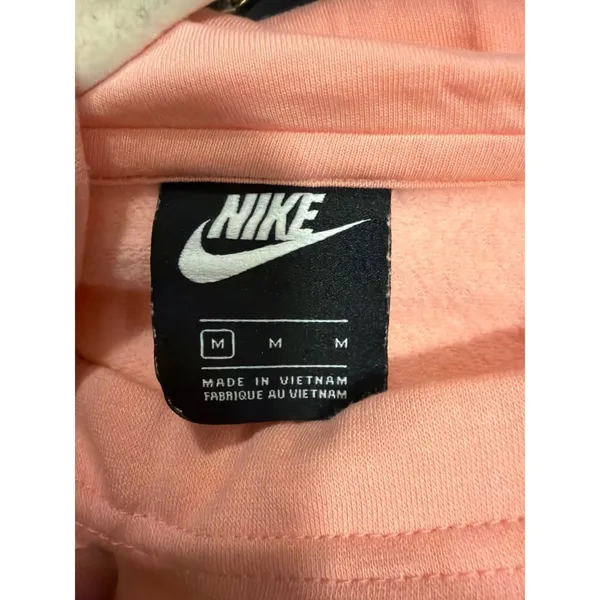 Nike Womens glitter logo Coral Peach‎ Hoodie Sweatshirt M Cotton Blend - Image 3