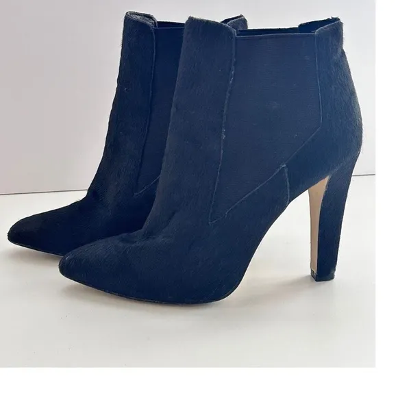 Ava & Aiden Ankle Boots Size 8.5 Black Faux Fur 4in Heel Goth Y2K Witchy Cosplay - Image 9