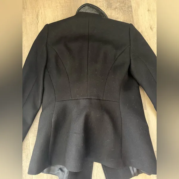 ZARA WOMAN Black Military Style Double-Breasted Peacoat with Gold‎ Buttons - Image 5