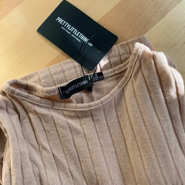 Beige Soft Ribbed Mini Long Sleeve Dress Fall & Winter Layering - Image 6
