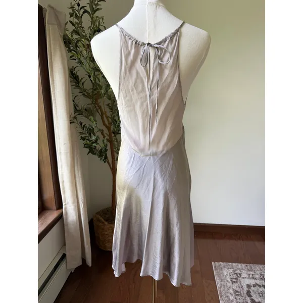 Vintage Y2K Victoria's Secret 100% Silk Slip Dress Sheer Asymmetrical Medium - Image 3