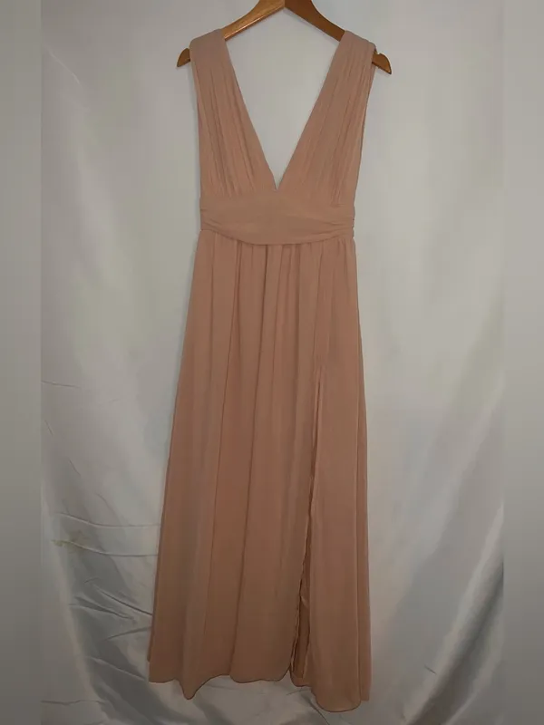 Lulus Heavenly Hues Blush Pink Plunging Maxi Dress - Size Small - Image 4