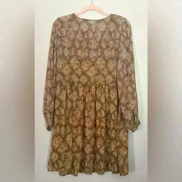 Sandy & Sid Snake Print Long Sleeve Women's Dress (448) - Image 3