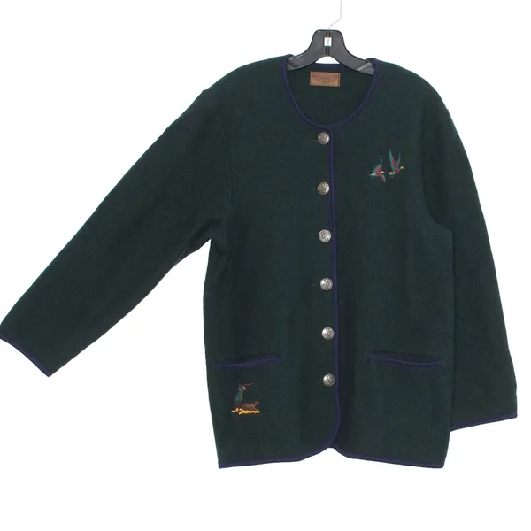 Vintage Cardigan Sweater Wool Old Money Quiet Luxury Hunting Academia Medium - Image 7