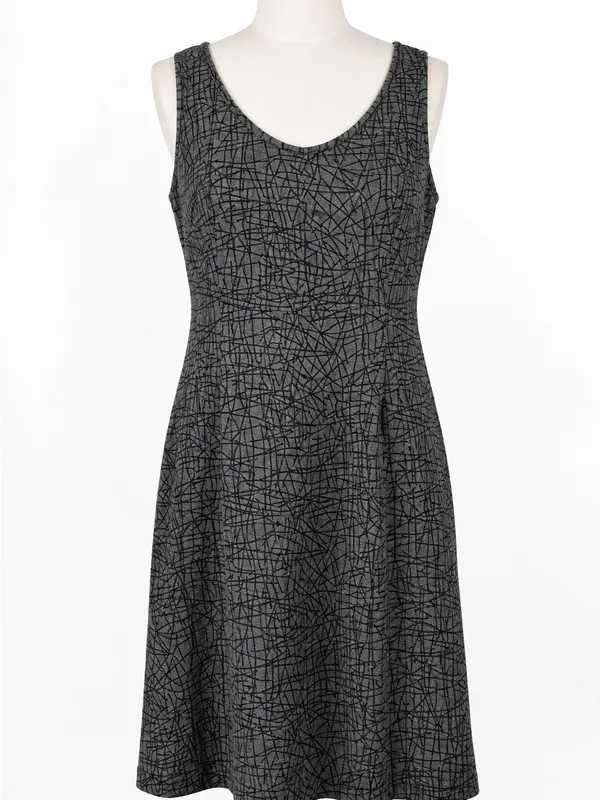 New York & Company NWT Gray Black Abstract Print Dress Size L - Image 3