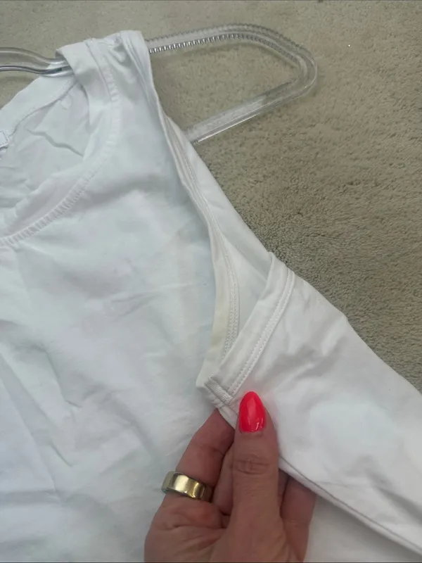 Laslulu White Crop Tops Sleeveless Workout Tank Top Racerback Cropped Flowy M - Image 10