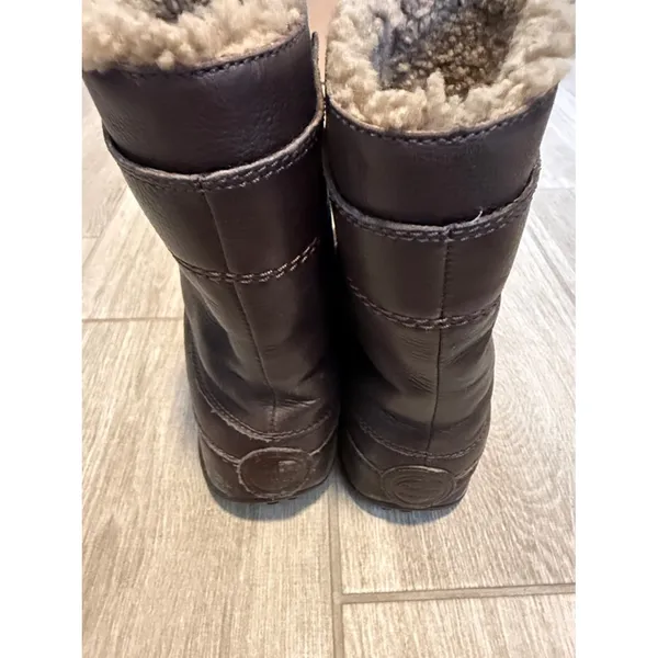 FitFlop Mukluk Leather Shearling Lined Winter Boots Brown Womens‎ 6 - Image 5