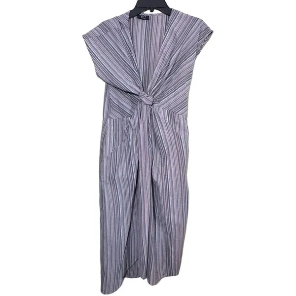 VICI Women's Multicolor Striped Knotted Twist Front Dress - Image 3