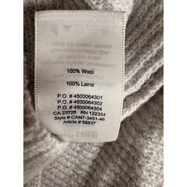 Wilfred Free Wolter Aritzia Gray V-Neck Waffle Knit Wool Pullover Sweater M - Image 9