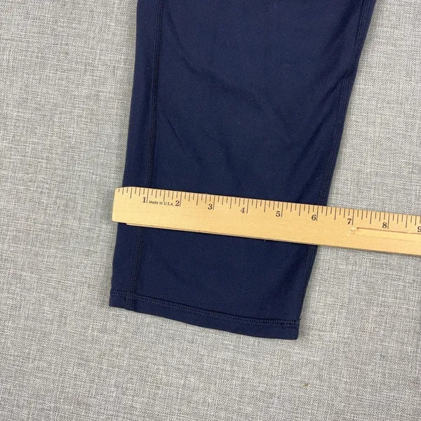 Athleta Leggings Womens L Blue Cropped Nylon Spandex Elastic Waist Yoga Gym - Image 5