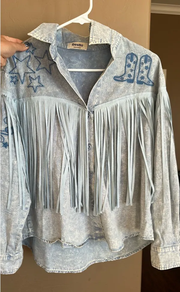 Fringe Button Down Blue - Image 4