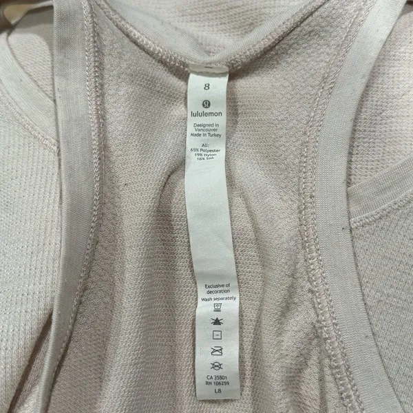 Lululemon Light Pink Racerback Tank Top Women’s 8 - Image 4