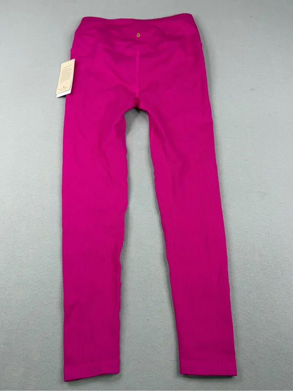 Spiritual Gangster Love Sculpt 7/8 Leggings XS S Magenta Ribbed NWT - Image 3