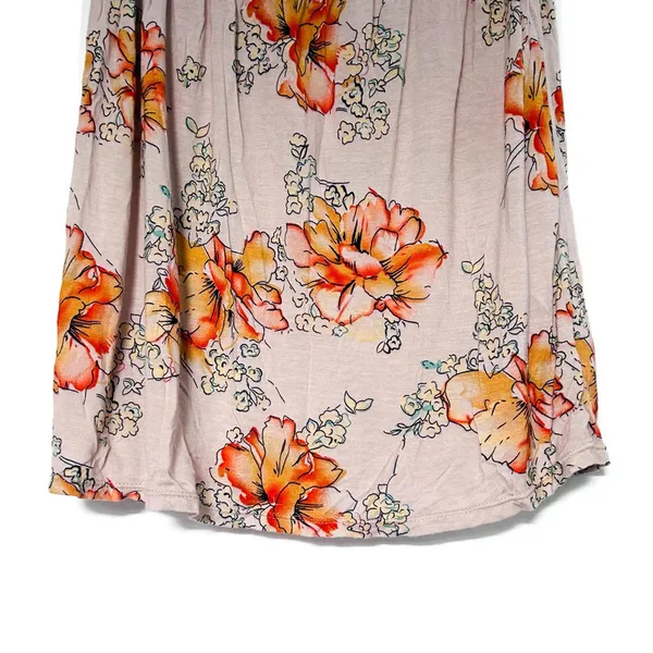 Free People Floral Mini Dress XS Boho Cottagecore Romantic Drop Waist Festival - Image 6