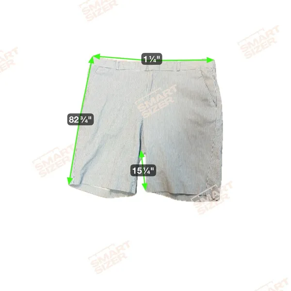 Womens Shorts-BANANA REPUBLIC-blue/white striped‎ seersucker Bermuda Size 14 - Image 8