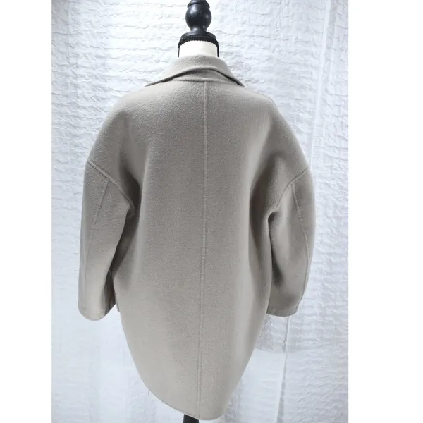 Peacebird Women Grey Wool Blend Double Breasted Oversized Coat A1AA84150 Size S - Image 2