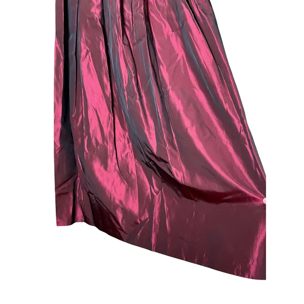 NWT Vintage Tofy‎ Burgundy Maxi Skirt Pleated Long Evening Formal Womens 8 - Image 4