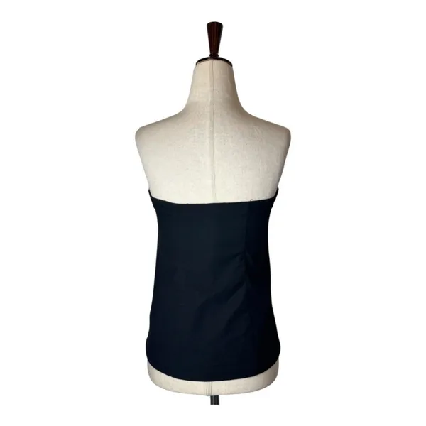Rails Top Women Medium Black Strapless Gold Button‎ Front Lulu Party Cocktail - Image 3