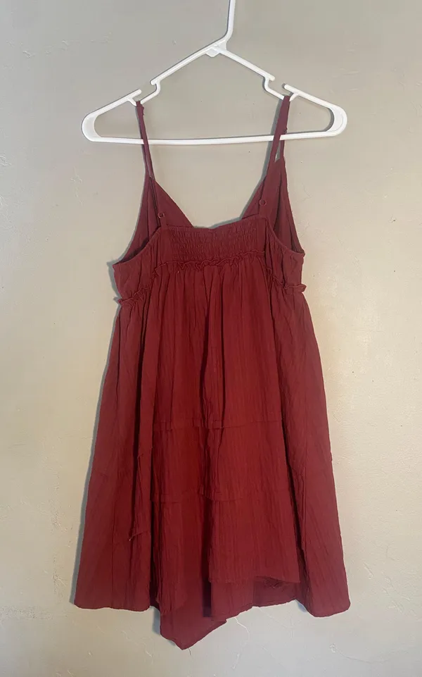 Target Wine Red Flowy Midi Dress - Image 2