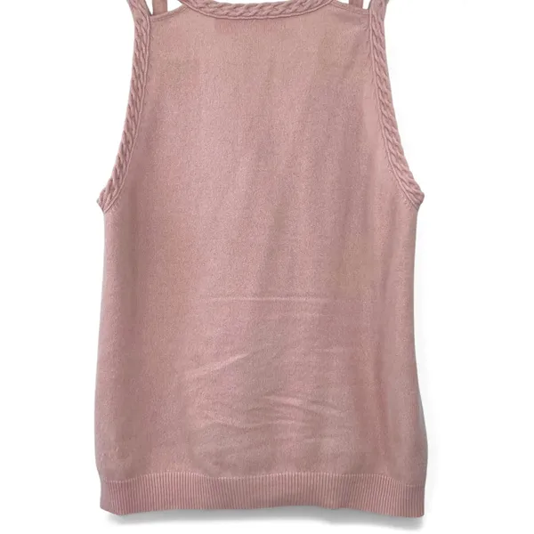 CYNTHIA STEFFE | M | Pure 100% Casher Knit Top Sweater Tank Sleeveless Women - Image 3
