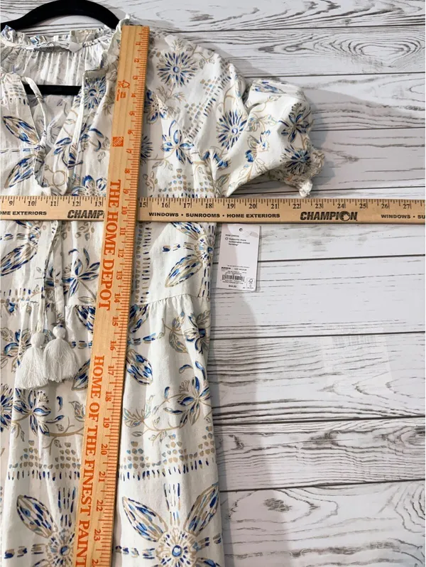Sonoma Goods For Life Floral Cotton Blend Tiered Tassel Mini Dress M NWT - Image 10