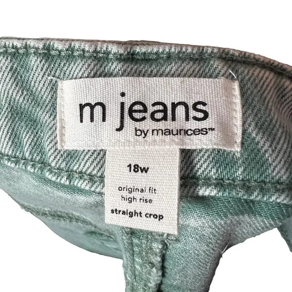 NWT M Jeans by Maurices 18W Straight Crop Jeans High Rise Distressed Acid Wash - Image 6