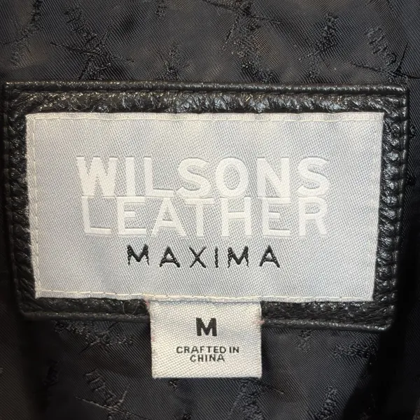 Vtg Wilsons Leather Maxima Womens M Jacket Black Leather Fitted 3 Button Y2K EUC - Image 8