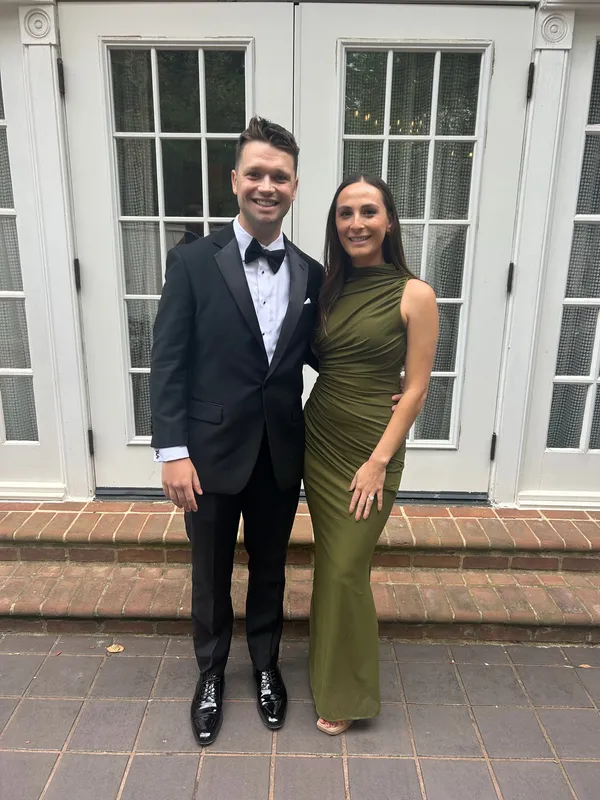Olive green formal dress - Image 2