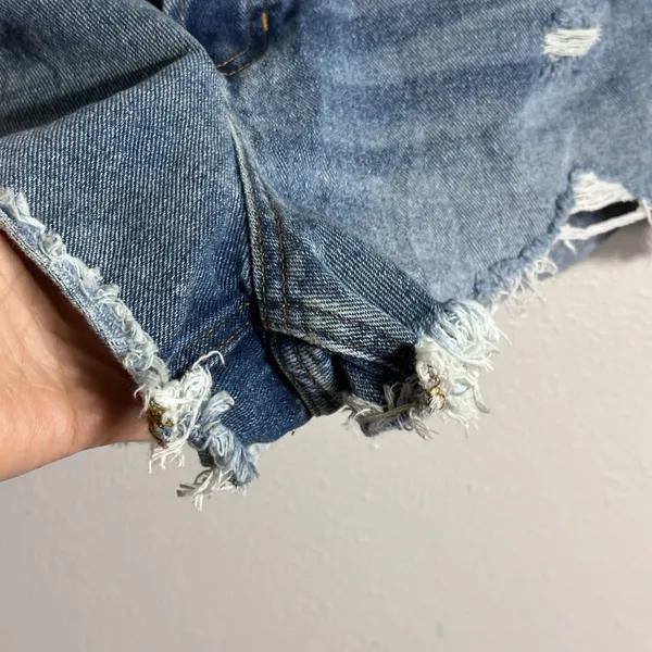 Pacsun Women‎ Denim Ripped Vintage High Rise Shorts size 29. - Image 3