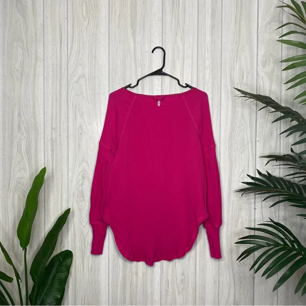 Free People Movement Bella Layer Henley Top Passion Fruit size S Small - Image 4