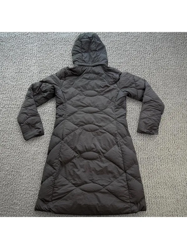 The North Face Women’s Black 550 Down Hooded Long Parka Jacket Coat Small Winter - Image 2