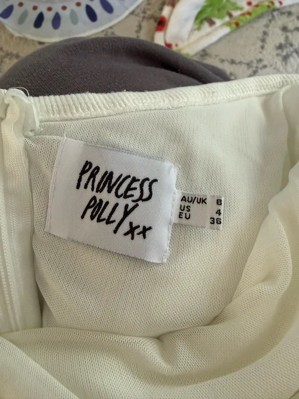 White Strapless Princess Polly Dress - Image 3
