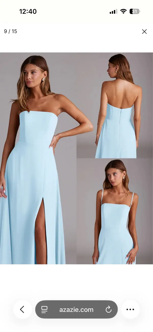 Azazie Baby Blue Bridesmaid Dress - Image 8
