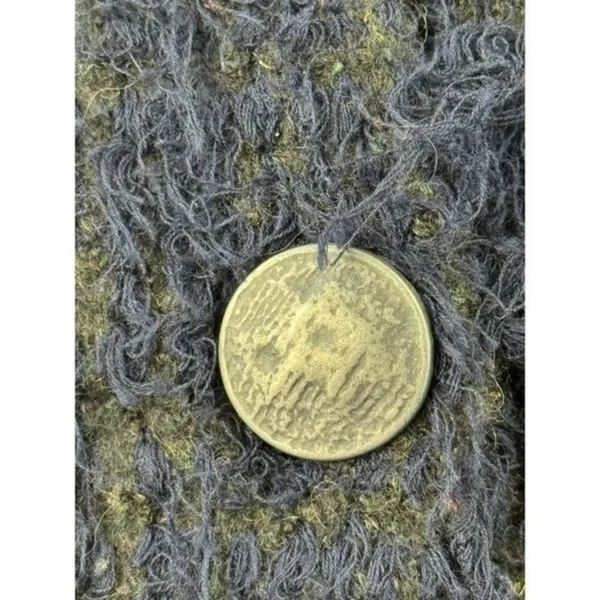 Free People Fuzzy Stripe‎ Button Front Cardigan Blue Olive Green Women's S - Image 8