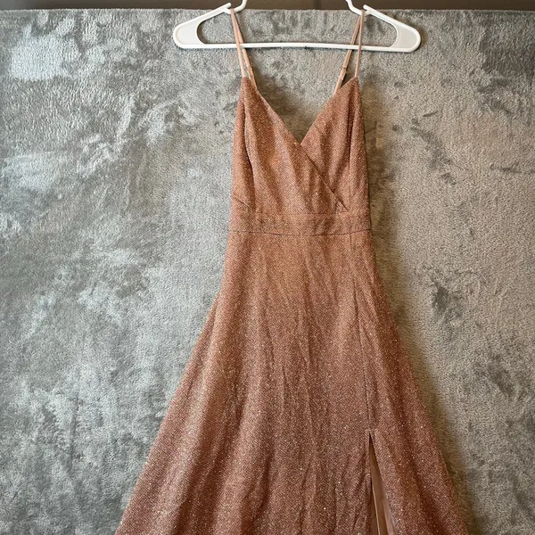 Lulus Truly Dazzling Mauve Multi Glitter Sleeveless Gown Size Small New Sold Out - Image 2