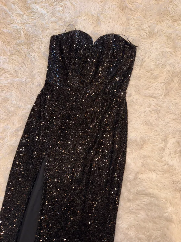 NEW Amanda Uprichard Cherri Sequin Black Gown Sz. S - Image 7
