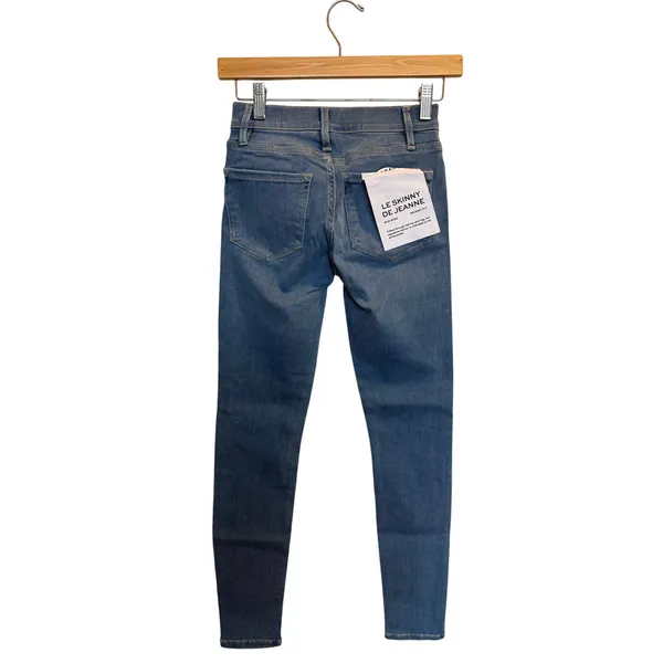 FRAME Le Skinny de Jeanne Skinny Jeans Women’s 24 Mid-Rise Ankle Blue Denim NWT - Image 3