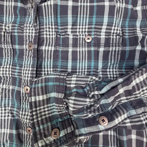 Carhartt Womens Blue‎ Teal Plaid Button Down Shirt Size Medium Utility Cabincore - Image 9