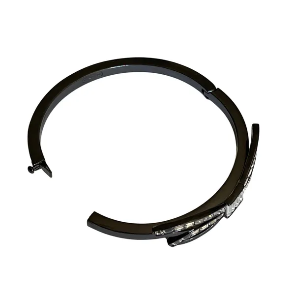 Coach‎ Bow Bangle Bracelet Womens OS Gunmetal Coquette Crystal Hinge Cuff - Image 5