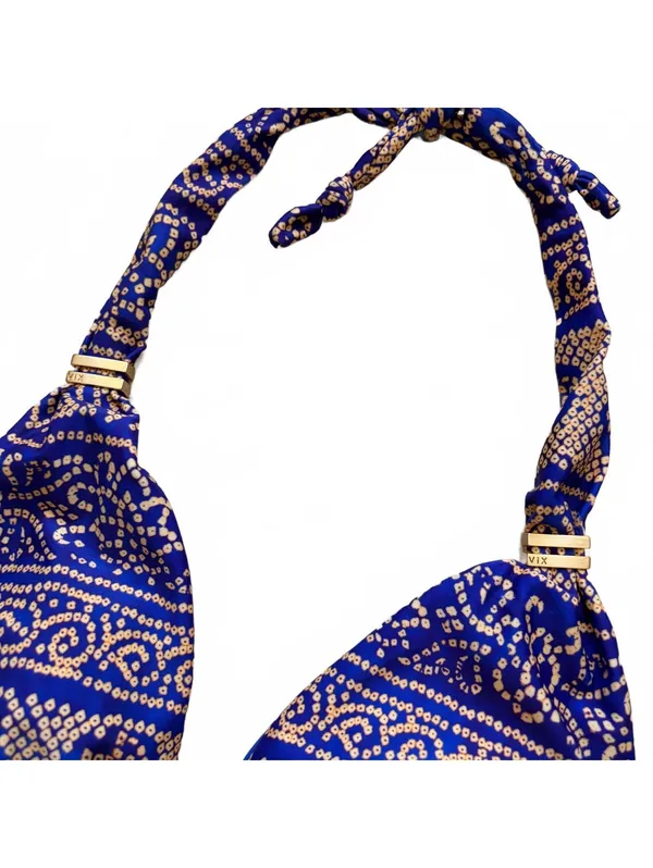Vix Paula Hermanny Bia Tube Bikini Top Bandhani Klein Blue Women's Size Small - Image 3
