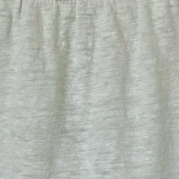 LOFT White 100% Linen Flutter Sleeve Top M Pleated Neck Lightweight - Image 4