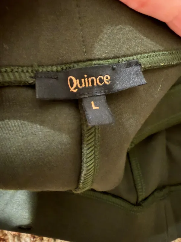 Quince Ultra-Stretch Ponte Straight Leg Pants Olive Green Size Large - Image 5