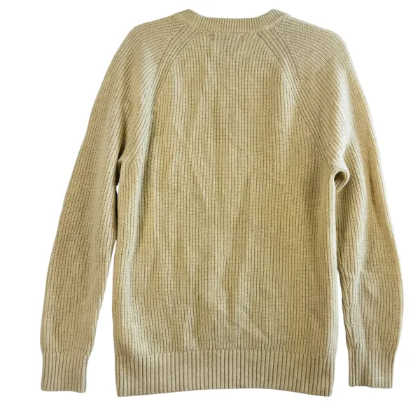 Banana‎ Republic Italian Yarn Wool Blend Sweater Beige M Tall Ribbed Crew Neck - Image 2