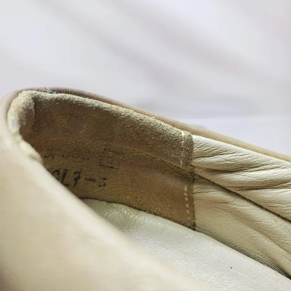 Icon Art Print Leather Oxford Shoes Womens 7.5 Beige‎ Gallery Lace Up USA Made - Image 6