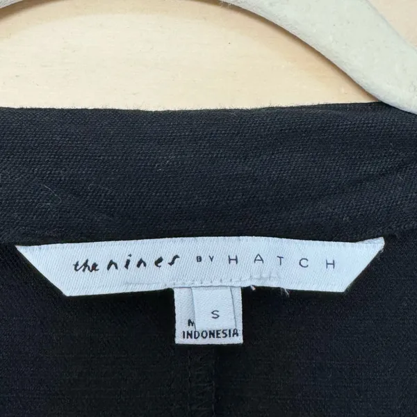 The Nines by HATCH Black 3/4 Sleeve Button-Front Maternity Crop‎ Jumpsuit Small - Image 9