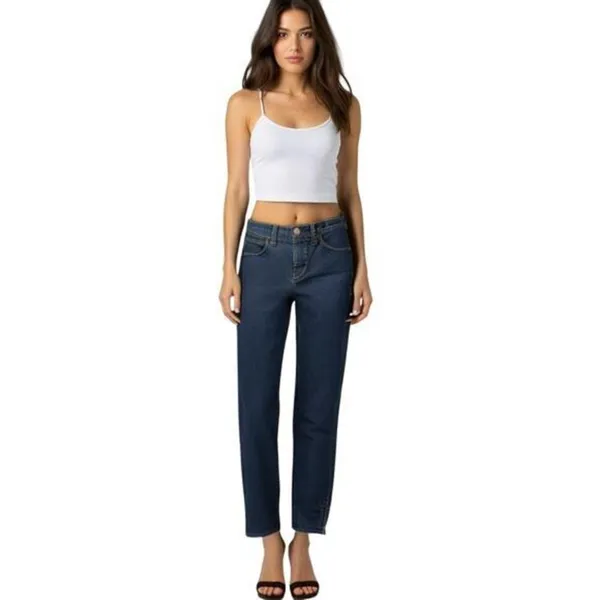 Madewell Super Low Rise Slim Cropped Jeans with Side Zip in Dark Wash size 24 - Image 2