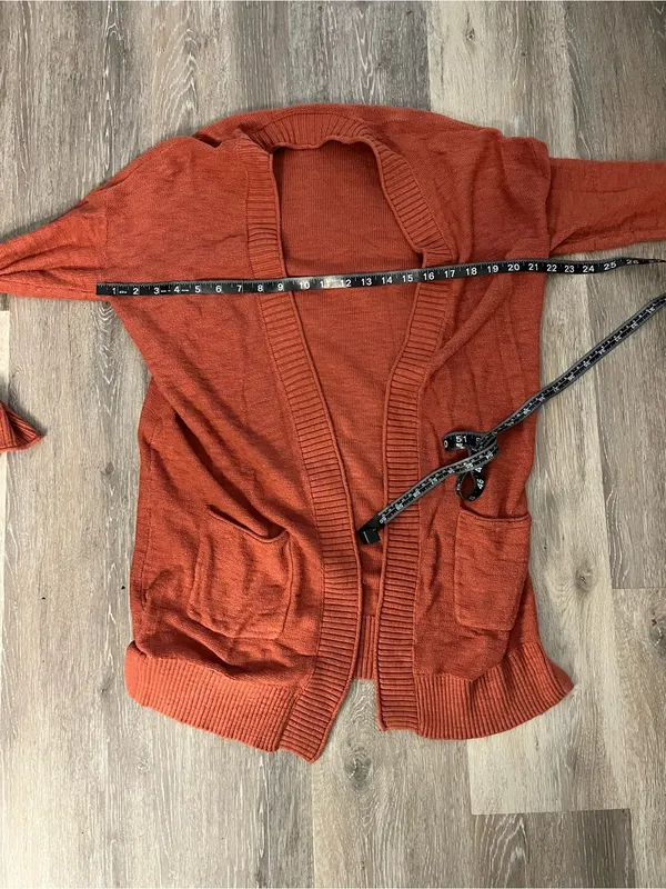 Sonoma Knit Cardigan Womens Small Terracotta Longline Open Front Sweater - Image 10
